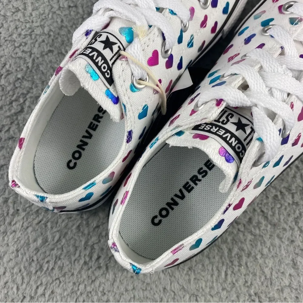 Converse Chuck Taylor All Star Ox Glitter Heart Sneaker Kids' 3y Shoes Low Top